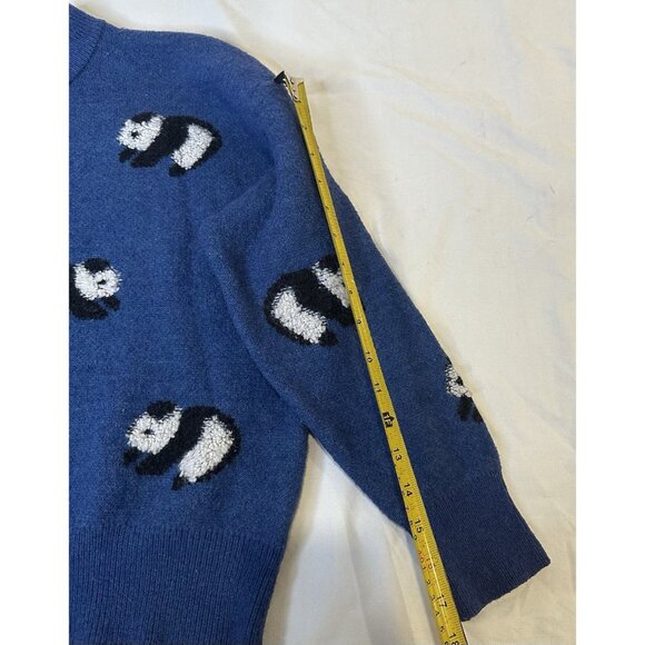 Cider Women’s Round Neckline Panda Knitted Sweater Blue M - Picture 9 of 9